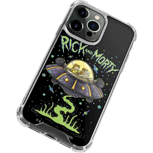 Adult Swim Rick and Morty Spaceship iPhone 15 Pro Clear Case